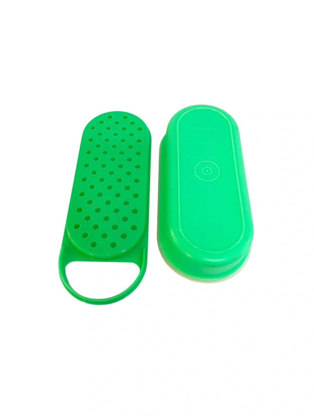 Vintage Jadeite Green Tupperware Cheese Grater Shredder #1375 3Pc + Storage Lid